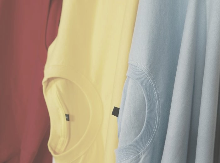 The same shirts faded and dulled by hard water minerals
