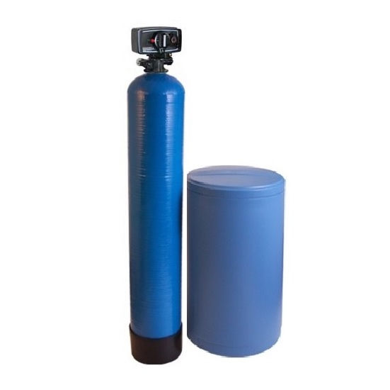 Fleck 5600 Econominder mechanical metered water softener with round brine tank