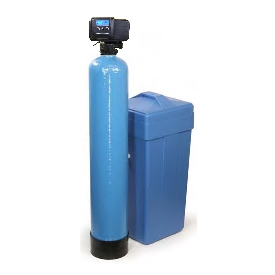 Fleck 5600SXT metered digital water softener with resin tank and brine tank